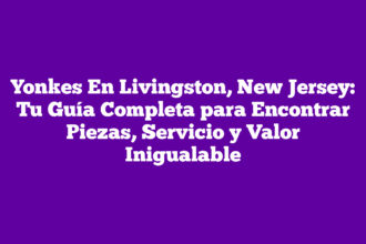 Yonkes En Livingston, New Jersey: Tu Guía Completa para Encontrar Piezas, Servicio y Valor Inigualable