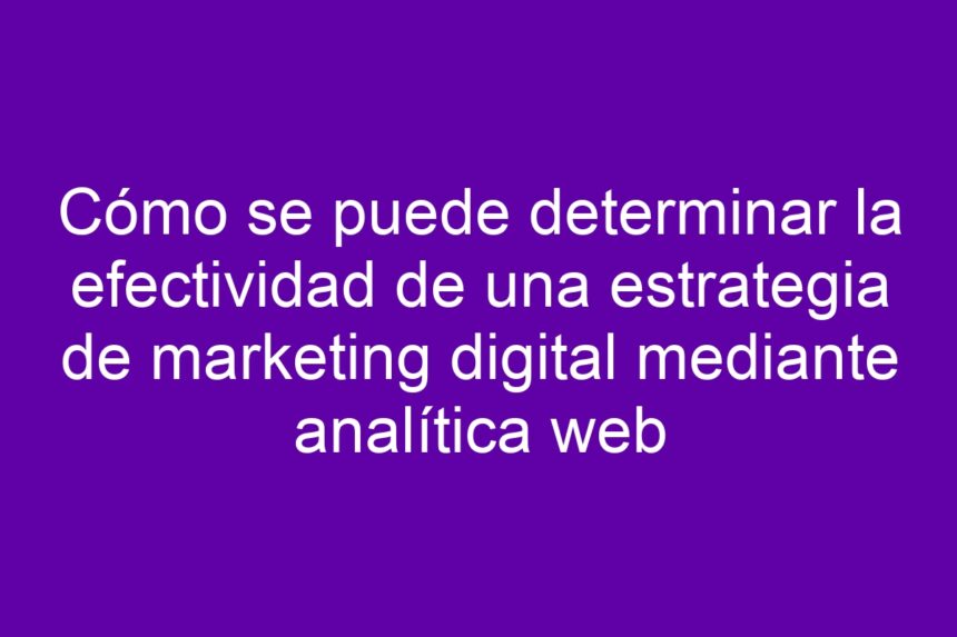 Imagen de Cómo se puede determinar la efectividad de una estrategia de marketing digital mediante analítica web Cómo se puede determinar la efectividad de una estrategia de marketing digital mediante analítica web - 7