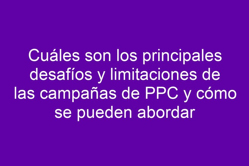 Imagen de Cuáles son los principales desafíos y limitaciones de las campañas de PPC y cómo se pueden abordar Cuáles son los principales desafíos y limitaciones de las campañas de PPC y cómo se pueden abordar - 7