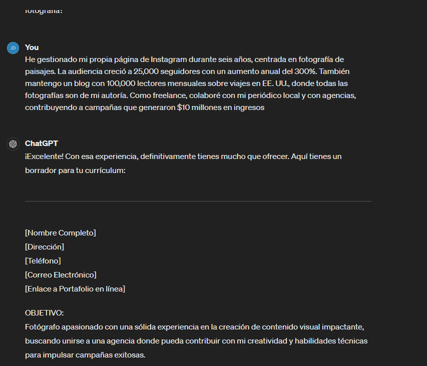 Cómo Hacer que Tu Currículum Destaque con ChatGPT - 9