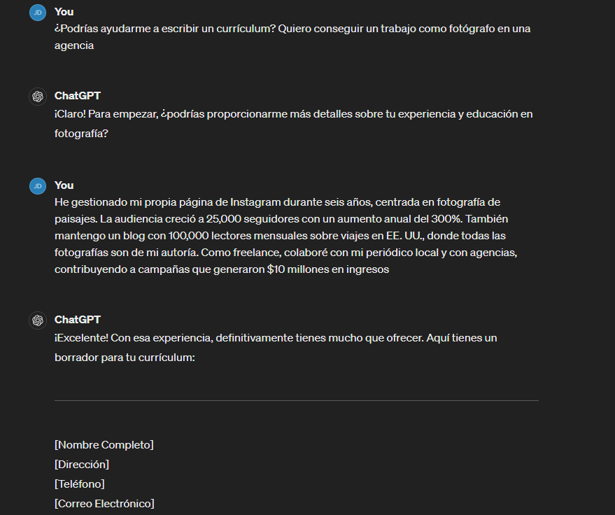 Cómo Hacer que Tu Currículum Destaque con ChatGPT - 8