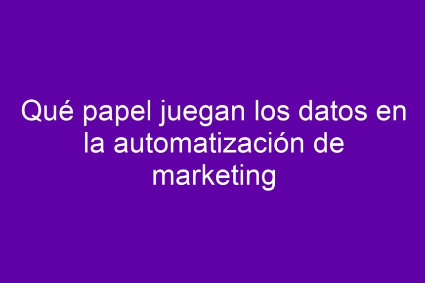 Imagen de Qué papel juegan los datos en la automatización de marketing Qué papel juegan los datos en la automatización de marketing - 7