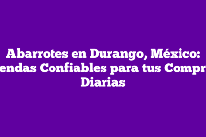 Abarrotes en Durango, México: Tiendas Confiables para tus Compras Diarias