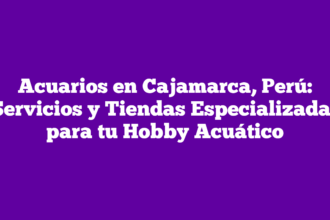 Acuarios en Cajamarca, Perú: Servicios y Tiendas Especializadas para tu Hobby Acuático