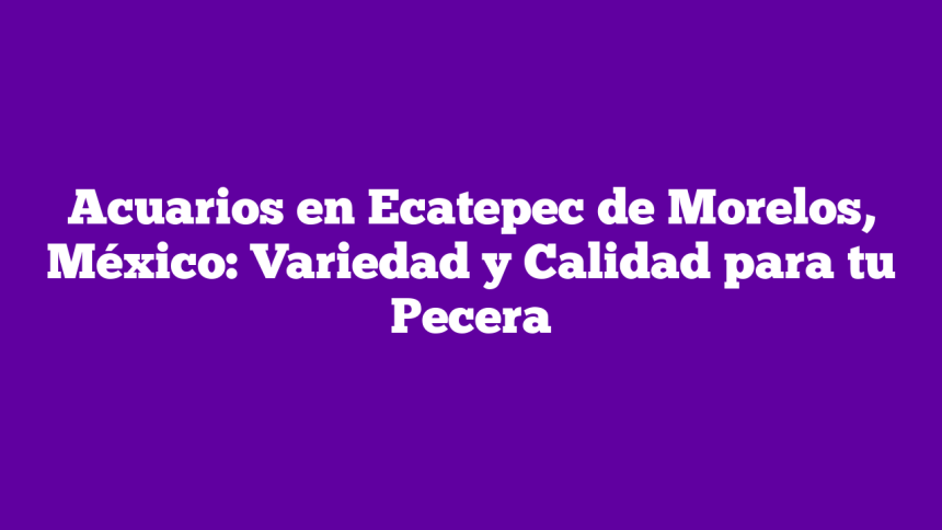 Imagen de Acuarios en Ecatepec de Morelos, México: Variedad y Calidad para tu Pecera Acuarios en Ecatepec de Morelos, México: Variedad y Calidad para tu Pecera
