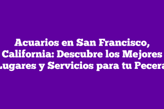 Acuarios en San Francisco, California: Descubre los Mejores Lugares y Servicios para tu Pecera