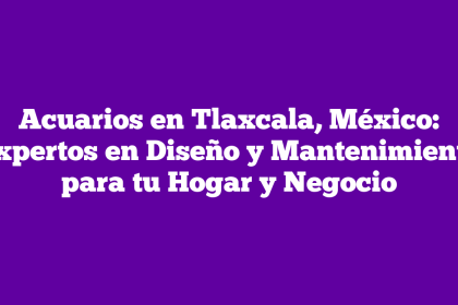 Acuarios en Tlaxcala, México: Expertos en Diseño y Mantenimiento para tu Hogar y Negocio