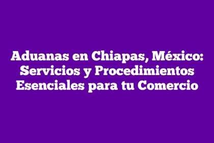Aduanas en Chiapas, México: Servicios y Procedimientos Esenciales para tu Comercio