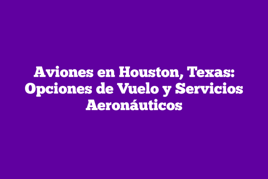 Imagen de Aviones en Houston, Texas: Opciones de Vuelo y Servicios Aeronáuticos Aviones en Houston, Texas: Opciones de Vuelo y Servicios Aeronáuticos