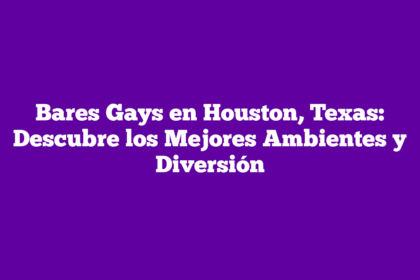 Bares Gays en Houston, Texas: Descubre los Mejores Ambientes y Diversión