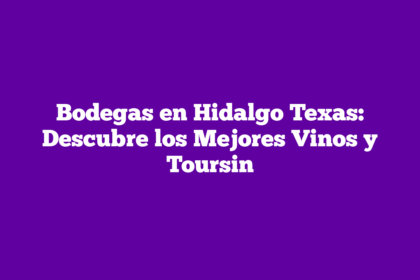 Bodegas en Hidalgo Texas: Descubre los Mejores Vinos y Toursin