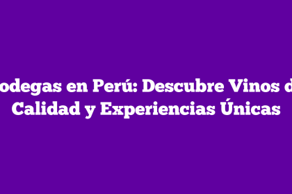 Bodegas en Perú: Descubre Vinos de Calidad y Experiencias Únicas