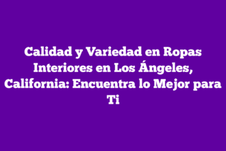 Calidad y Variedad en Ropas Interiores en Los Ángeles, California: Encuentra lo Mejor para Ti