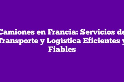 Camiones en Francia: Servicios de Transporte y Logística Eficientes y Fiables