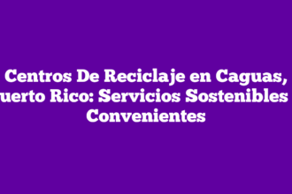 Centros De Reciclaje en Caguas, Puerto Rico: Servicios Sostenibles y Convenientes