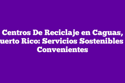 Centros De Reciclaje en Caguas, Puerto Rico: Servicios Sostenibles y Convenientes