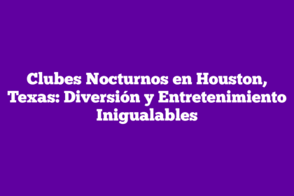 Clubes Nocturnos en Houston, Texas: Diversión y Entretenimiento Inigualables