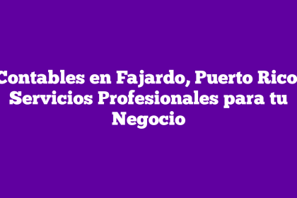 Contables en Fajardo, Puerto Rico: Servicios Profesionales para tu Negocio