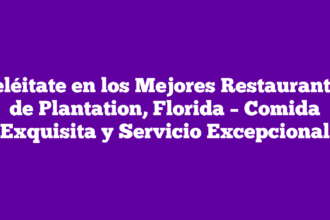Deléitate en los Mejores Restaurantes de Plantation, Florida – Comida Exquisita y Servicio Excepcional