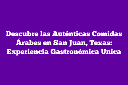 Descubre las Auténticas Comidas Árabes en San Juan, Texas: Experiencia Gastronómica Unica