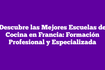 Descubre las Mejores Escuelas de Cocina en Francia: Formación Profesional y Especializada