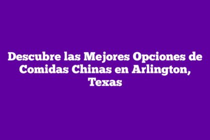 Descubre las Mejores Opciones de Comidas Chinas en Arlington, Texas