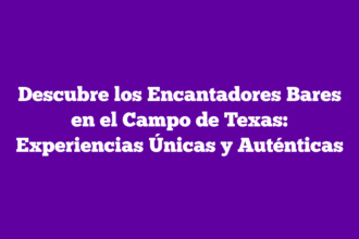 Descubre los Encantadores Bares en el Campo de Texas: Experiencias Únicas y Auténticas