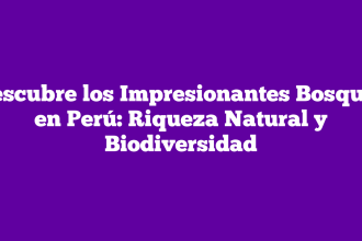 Descubre los Impresionantes Bosques en Perú: Riqueza Natural y Biodiversidad