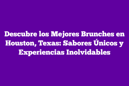 Descubre los Mejores Brunches en Houston, Texas: Sabores Únicos y Experiencias Inolvidables