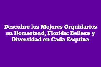 Descubre los Mejores Orquidarios en Homestead, Florida: Belleza y Diversidad en Cada Esquina