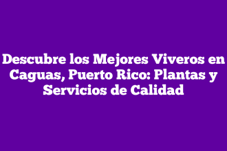 Descubre los Mejores Viveros en Caguas, Puerto Rico: Plantas y Servicios de Calidad
