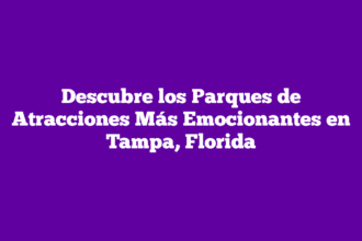 Descubre los Parques de Atracciones Más Emocionantes en Tampa, Florida