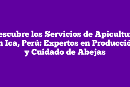Descubre los Servicios de Apicultura en Ica, Perú: Expertos en Producción y Cuidado de Abejas