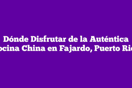 Dónde Disfrutar de la Auténtica Cocina China en Fajardo, Puerto Rico