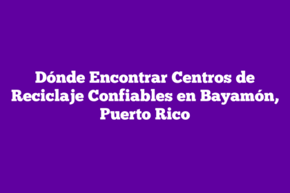 Dónde Encontrar Centros de Reciclaje Confiables en Bayamón, Puerto Rico