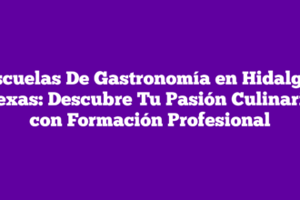Escuelas De Gastronomía en Hidalgo, Texas: Descubre Tu Pasión Culinaria con Formación Profesional