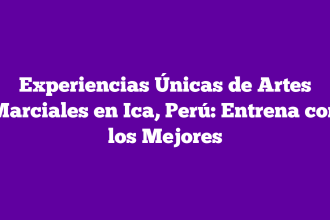 Experiencias Únicas de Artes Marciales en Ica, Perú: Entrena con los Mejores