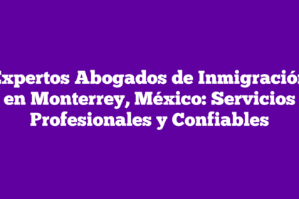 Expertos Abogados de Inmigración en Monterrey, México: Servicios Profesionales y Confiables
