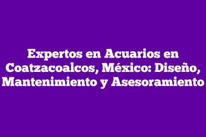 Expertos en Acuarios en Coatzacoalcos, México: Diseño, Mantenimiento y Asesoramiento