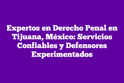 Expertos en Derecho Penal en Tijuana, México: Servicios Confiables y Defensores Experimentados