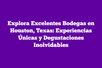 Explora Excelentes Bodegas en Houston, Texas: Experiencias Únicas y Degustaciones Inolvidables