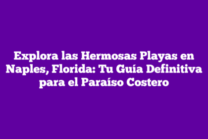 Explora las Hermosas Playas en Naples, Florida: Tu Guía Definitiva para el Paraíso Costero