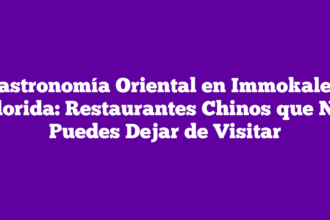 Gastronomía Oriental en Immokalee, Florida: Restaurantes Chinos que No Puedes Dejar de Visitar