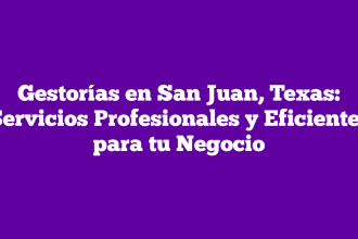 Gestorías en San Juan, Texas: Servicios Profesionales y Eficientes para tu Negocio