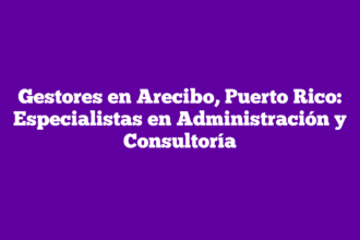 Gestores en Arecibo, Puerto Rico: Especialistas en Administración y Consultoría