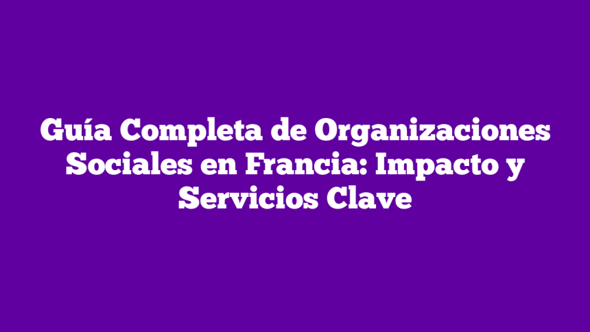 Guía Completa de Organizaciones Sociales en Francia: Impacto y Servicios Clave