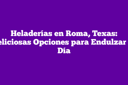 Heladerías en Roma, Texas: Deliciosas Opciones para Endulzar tu Día