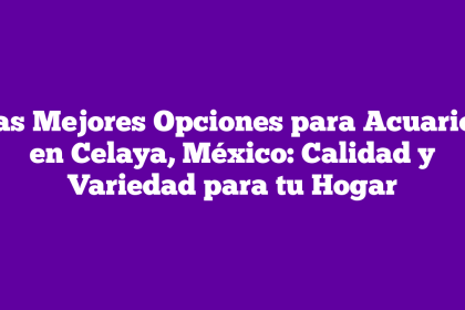 Las Mejores Opciones para Acuarios en Celaya, México: Calidad y Variedad para tu Hogar