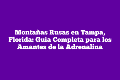 Montañas Rusas en Tampa, Florida: Guía Completa para los Amantes de la Adrenalina