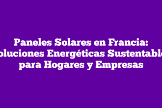 Paneles Solares en Francia: Soluciones Energéticas Sustentables para Hogares y Empresas